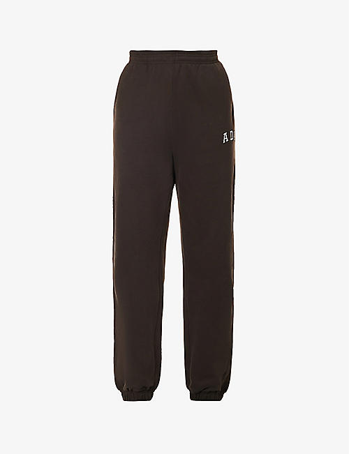 ADANOLA: Branded tapered high-rise cotton-jersey jogging bottoms
