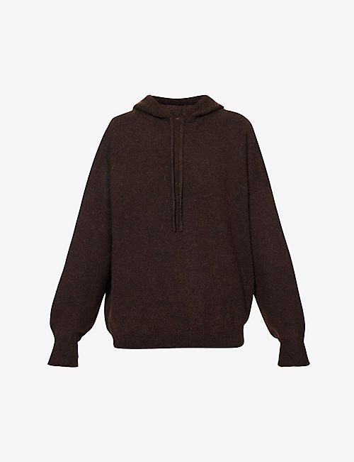 LAUREN MANOOGIAN: Ribbed-trim relaxed-fit knitted hoody