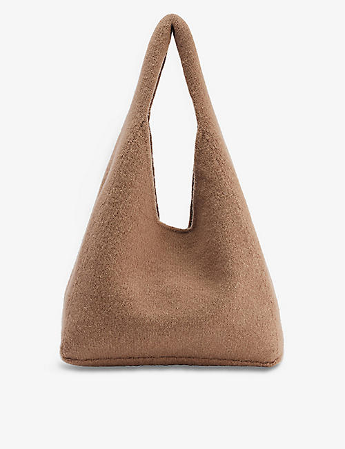 LAUREN MANOOGIAN: Double-strap alpaca wool-blend shoulder bag