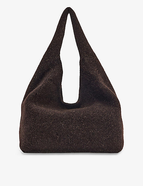LAUREN MANOOGIAN: Double-strap alpaca wool-blend shoulder bag