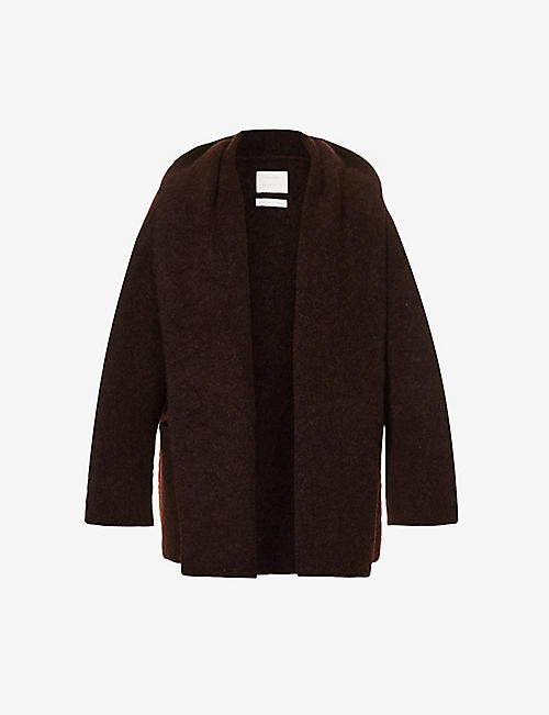 LAUREN MANOOGIAN: Relaxed-fit shawl-collar wool-blend knitted cardigan