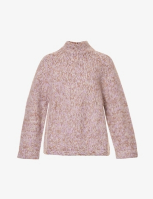 LAUREN MANOOGIAN: High-neck relaxed-fit alpaca wool-blend knitted jumper