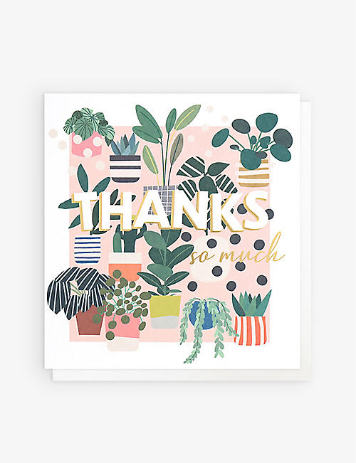 CAROLINE GARDNER: Thanks So Much house-plant print greetings card 13.5cm x 12.5cm
