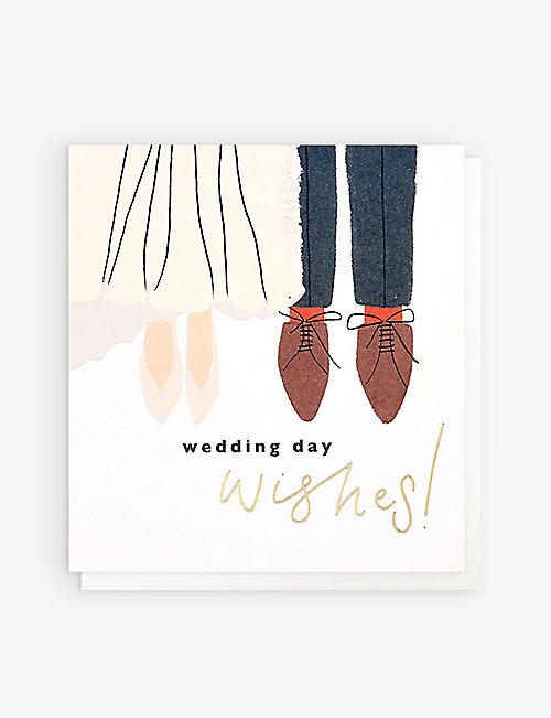 CAROLINE GARDNER: Wedding Day couple-print greetings card 13.5cm x 12.5cm