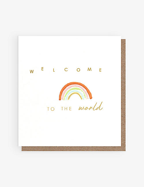 CAROLINE GARDNER: Welcome To The World rainbow greeting card