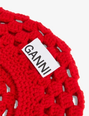 Ganni Logo-patch Recycled-wool And Recycled-polyamide Blend