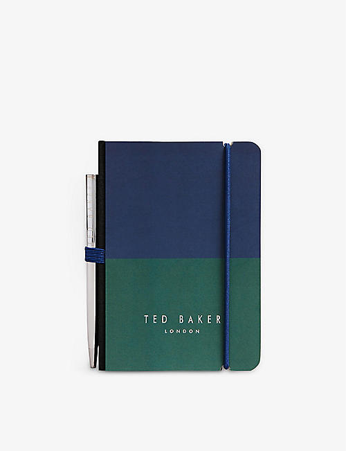 TED BAKER: Logo-embossed A6 notebook with pen