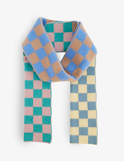 HOWLIN': Cosmic Checkerboard wool-knit scarf