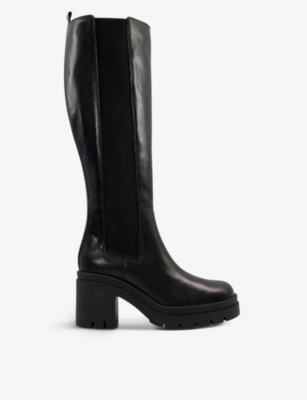DUNE: Time knee-high leather Chelsea boots