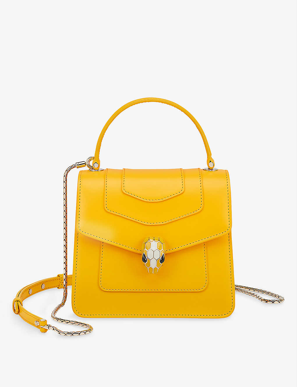 Bvlgari Womens Yellow Serpenti Forever Leather Top-handle Bag