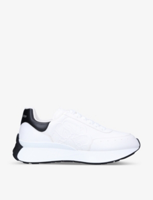 ALEXANDER MCQUEEN: Men's Sprint Runner logo-embossed leather low-top trainers