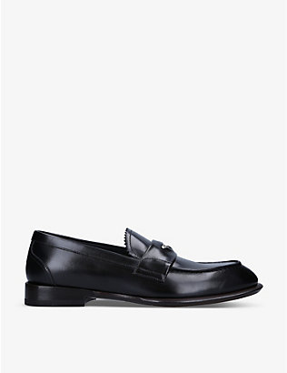 ALEXANDER MCQUEEN: Coin appliqué-embellished leather loafers