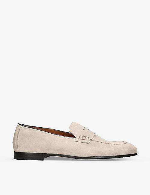 DOUCALS: Classic penny-slot suede loafers