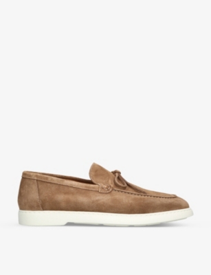 DOUCALS: Edwin contrast-sole suede loafers