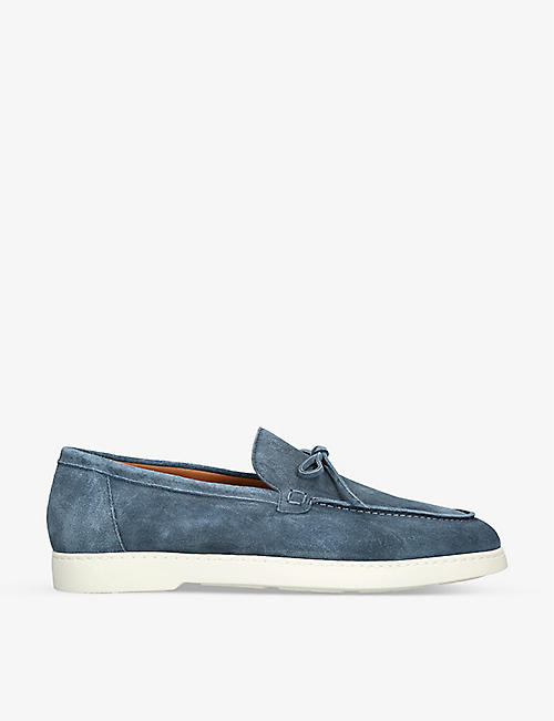 DOUCALS: Edwin contrast-sole suede loafers