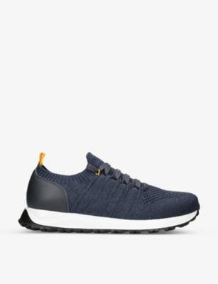 Doucal's Doucals Mens Navy Sydney Knitted And Leather Trainers