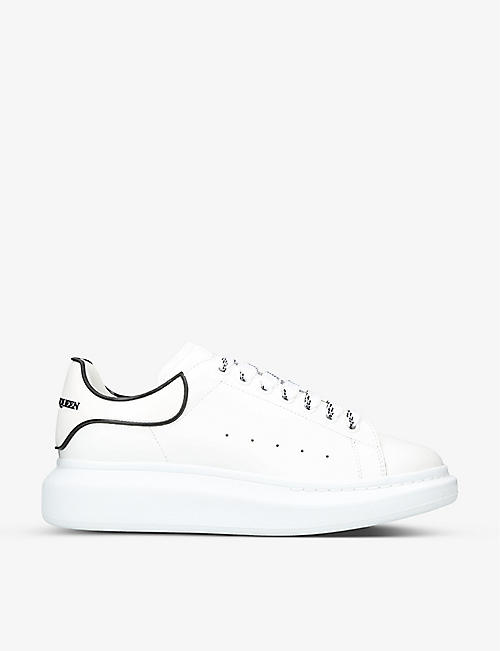 ALEXANDER MCQUEEN: Mens Show rubber-embossed logo leather low-top trainers