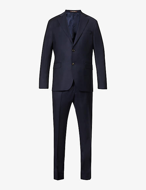 OSCAR JACOBSON: Ego regular-fit single-breasted wool suit