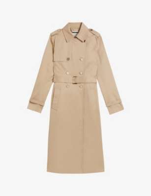 TED BAKER: Robbii lightweight double-breasted cotton trench coat