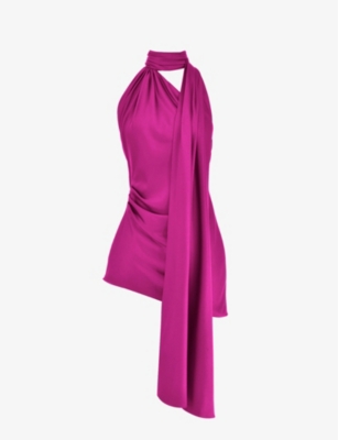 House Of Cb Aida Satin Minidress In Pink