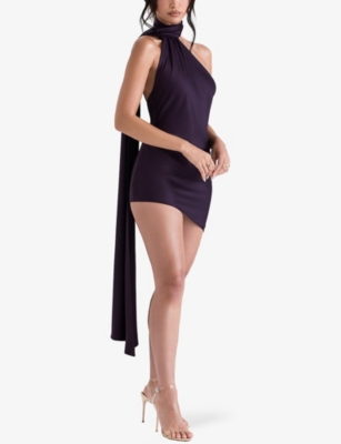 HOUSE OF CB: Aida asymmetric satin mini dress