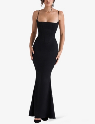 HOUSE OF CB: Olivette corset satin maxi dress