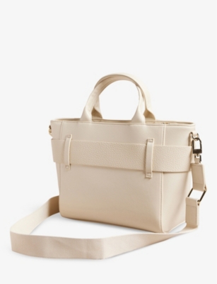 Shop Ted Baker Women's Ecru Jimsa Bow-detail Faux-leather Bag