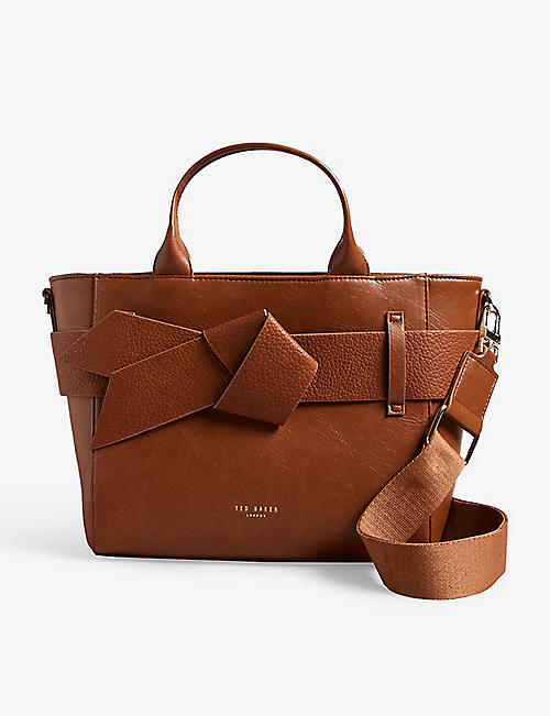 TED BAKER: Jimsa bow-detail faux-leather bag