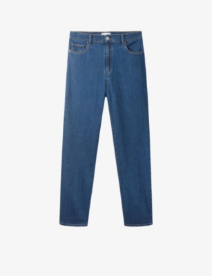 The White Company Womens Mid Wash Marlow High-rise Straight-leg Organic Stretch-denim Jeans
