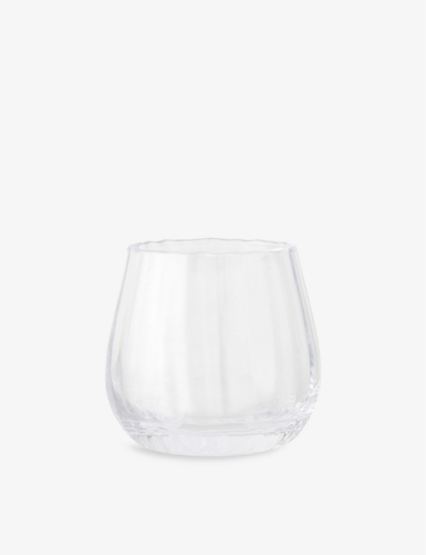 Optic ridged glass tealight holder