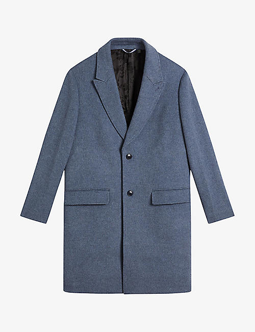 TED BAKER: Raydon peak-lapel single-breasted wool coat