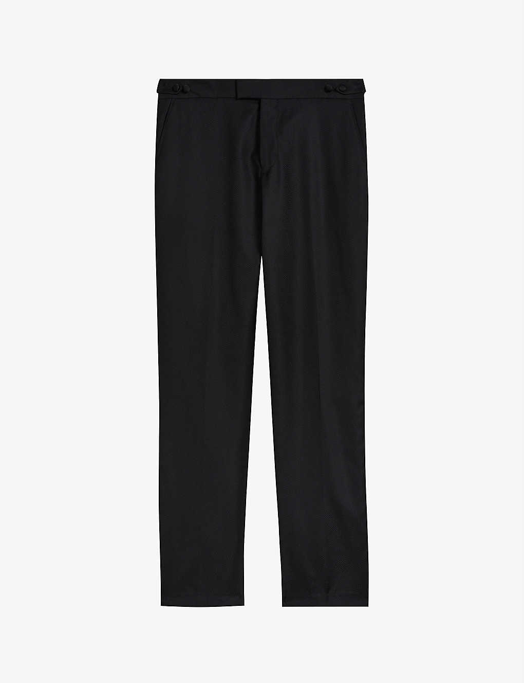Ted Baker Mens Black Lagant Slim-fit Wool And Silk-blend Trousers