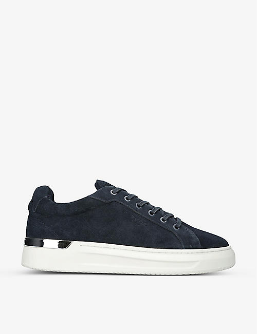 MALLET: Grfter logo-embossed suede low-top trainers