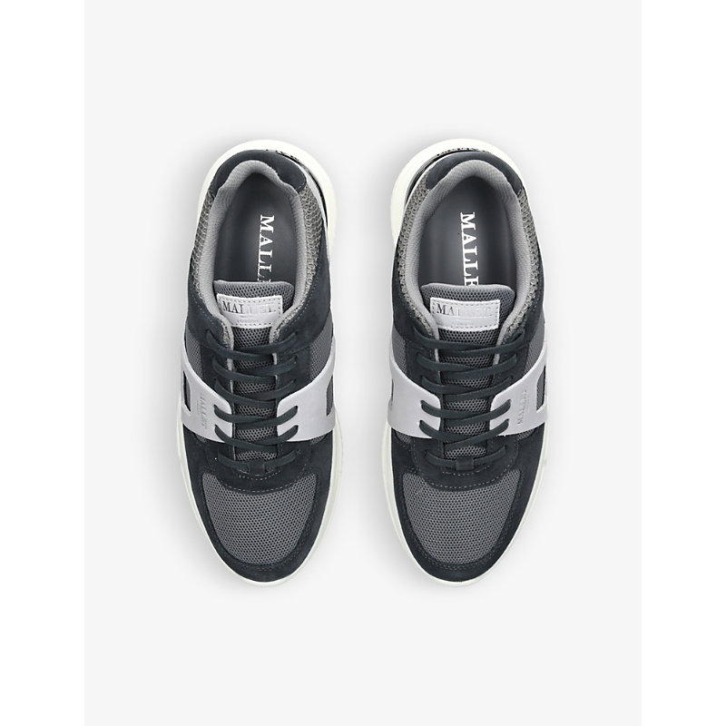 Shop Mallet Mens Grey/other Marquess Tech Contrast-panel Suede And Mesh Trainers