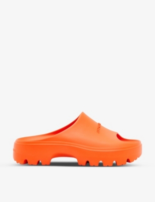 Allsaints Eclipse Flatform Slide Sandal In Orange
