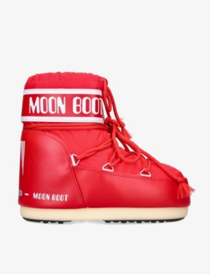 Shop Moon Boot Womens Red Icon Low 2 Lace-up Nylon Ankle Snow Boots