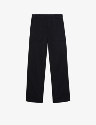Ted Baker Querrin Leyden-fit Stretch-cotton Twill Trousers In Black