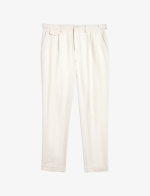 TED BAKER: Halden tapered-leg mid-rise cotton-blend trousers