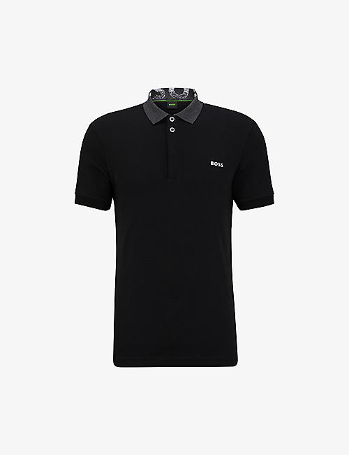 BOSS: Logo-embroidered slim-fit cotton polo shirt