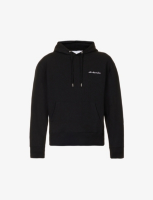 Embassy brand-embroidered oversized-fit organic-cotton blend hoody