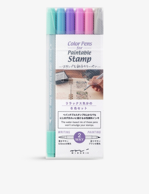 Relax colour pens for paintable stamp pack of six