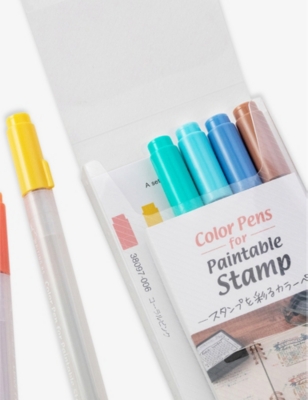MIDORI: Colour pens for paintable stamp pack of six