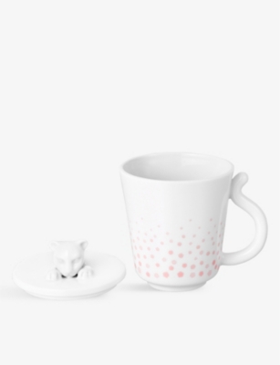 Cartier Porcelain White Baby Panthere Porcelain Mug 11cm In Porcelain White