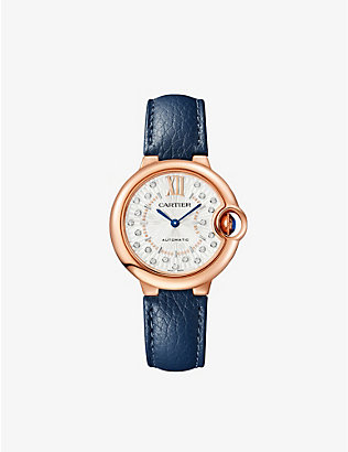 CARTIER: CRWGBB0056 Ballon Bleu de Cartier 18ct rose-gold and 0.1ct brilliant-cut diamond mechanical watch