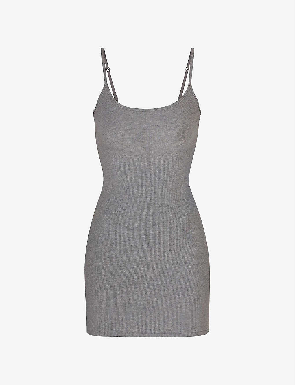 Shop Skims Women's Heather Gray Soft Lounge Stretch-jersey Mini Dress