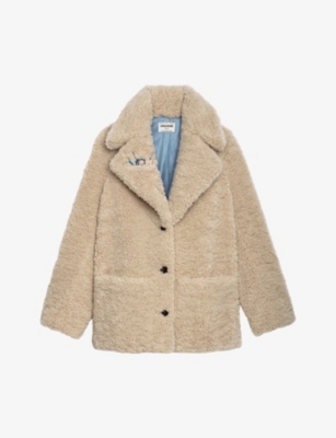 Zadig & Voltaire Laure Faux Fur Coat In Neutral,multi | ModeSens