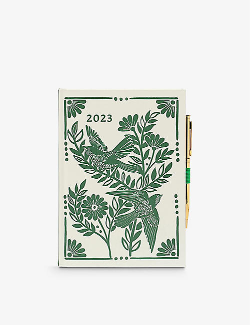 PAPERCHASE: Folk art A5 daily 2023 diary with pen 21cm x 14.8cm
