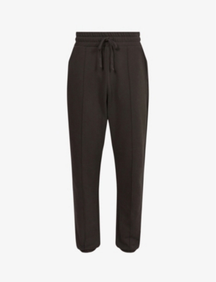 Shop Allsaints Men's Washed Black Ari Straight-leg Organic-cotton Jogging Bottoms