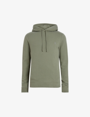 ALLSAINTS: Raven logo-embroidered organic-cotton hoody