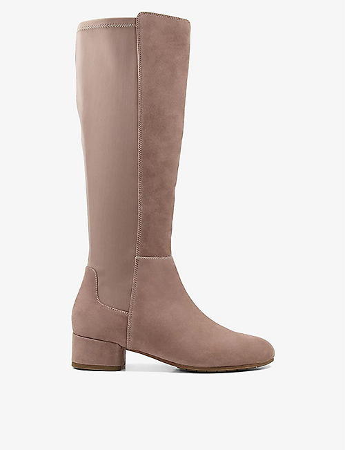 DUNE: Tayla panel-design suede boots